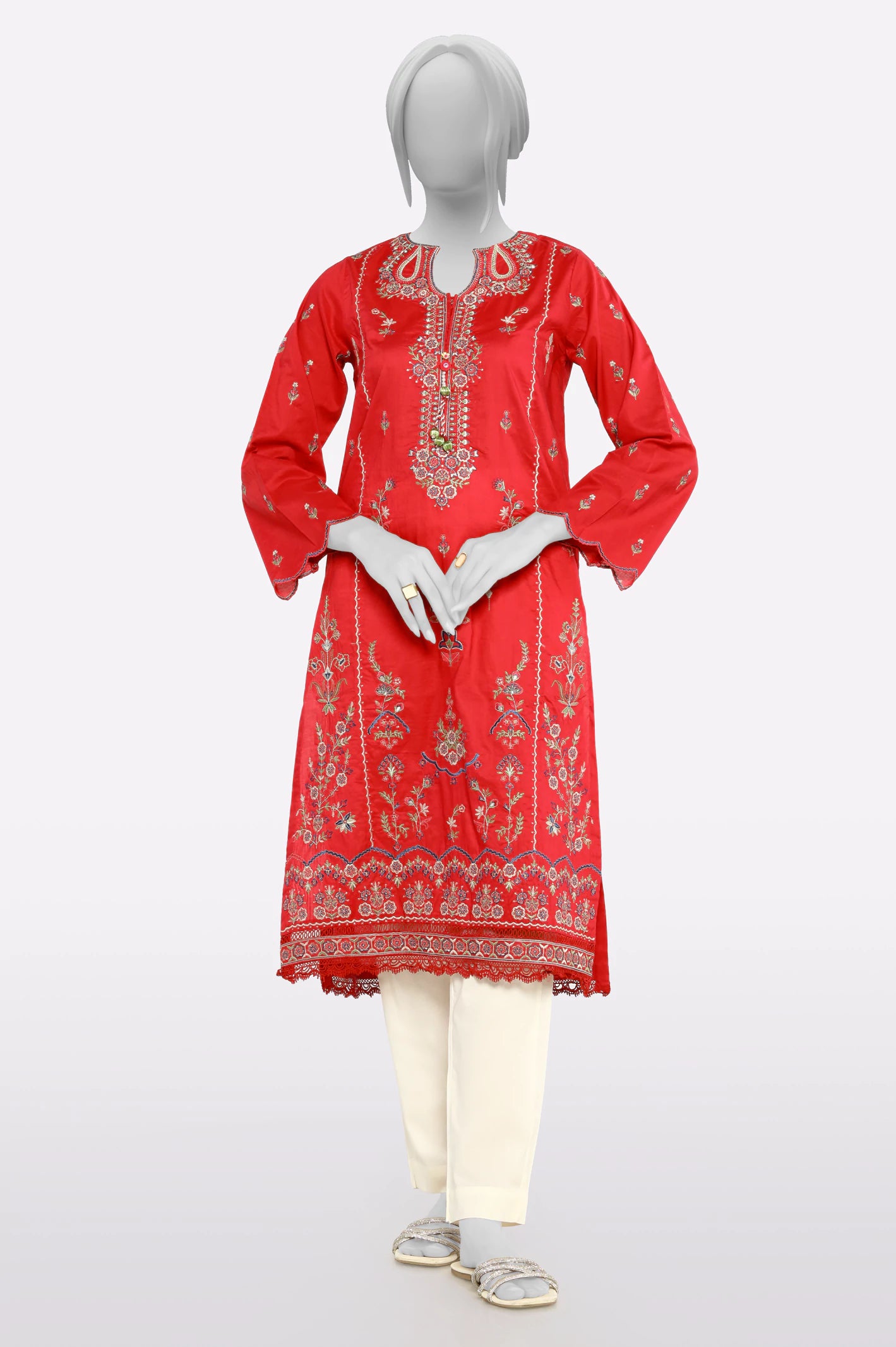 Trend Leading Collection Red Embroidered Kurti