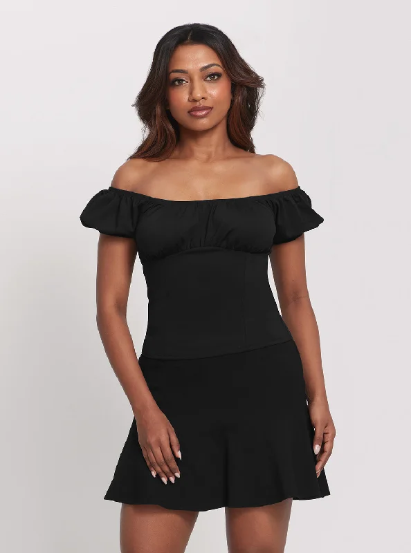 Fashion Essentials Black Scoop Cecilia Top