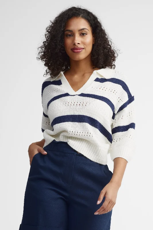 Refined Fashion Sale Polo en tricot manches aux coudes - Femme