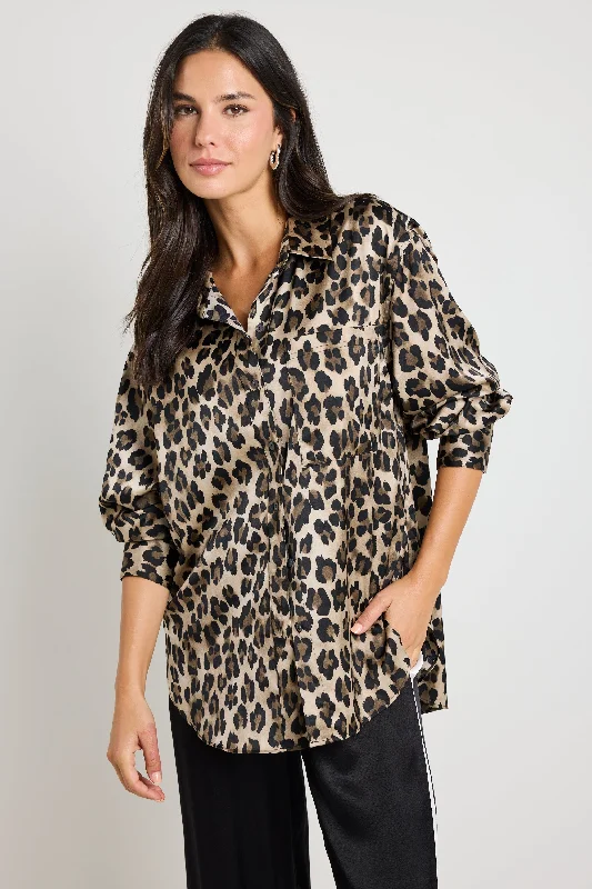 Embrace New Fashion Felix Animal Satin Oversized Shirt