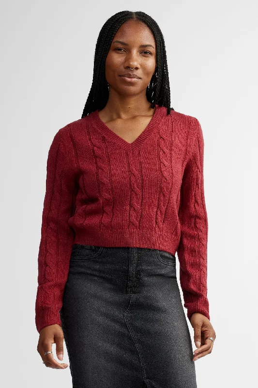 Limited Time Chandail col en V tricot câble - Femme