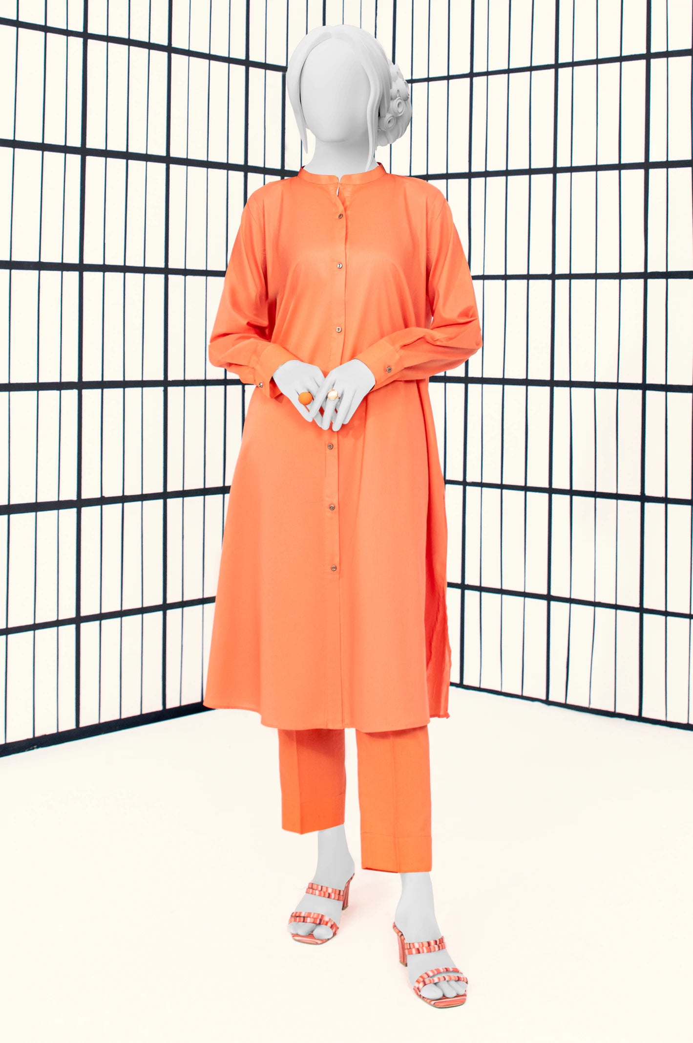 Summer Fashion Orange Stylised Kurti