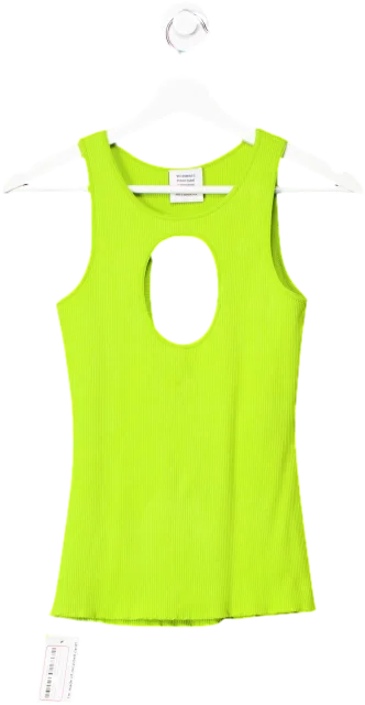Holiday Attire Sale Vetements Lime Green Ribbed Cut-out Top UK S