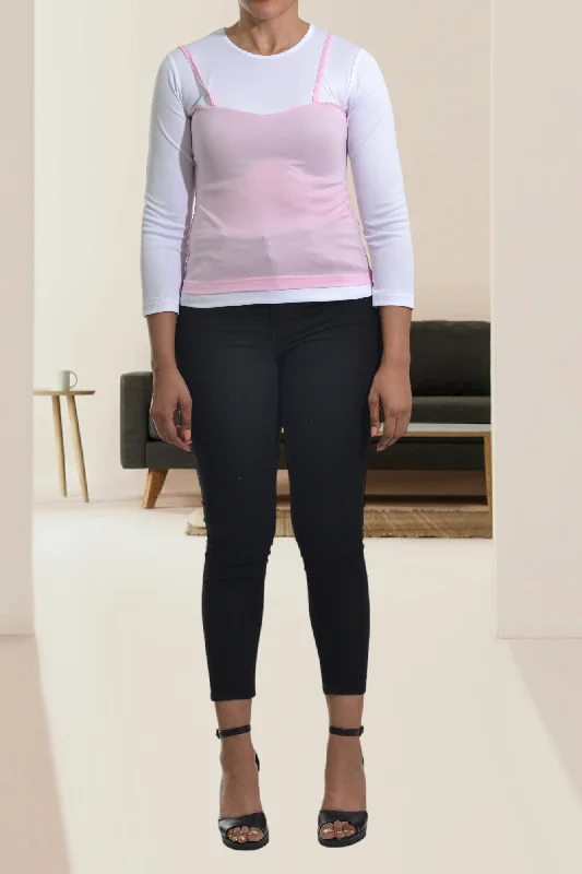 Spring Offer Ladies Pink 2 in 1 Top
