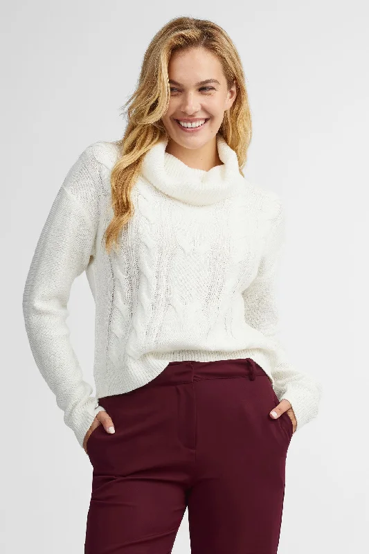 Season Sale Chandail tricot col baveux – Femme