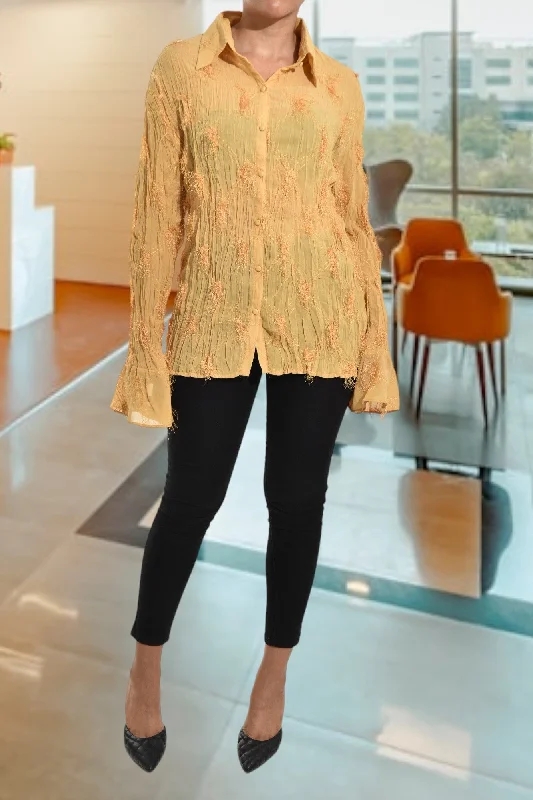 Unleash Your Fashion Yellow Fit And Flare Top