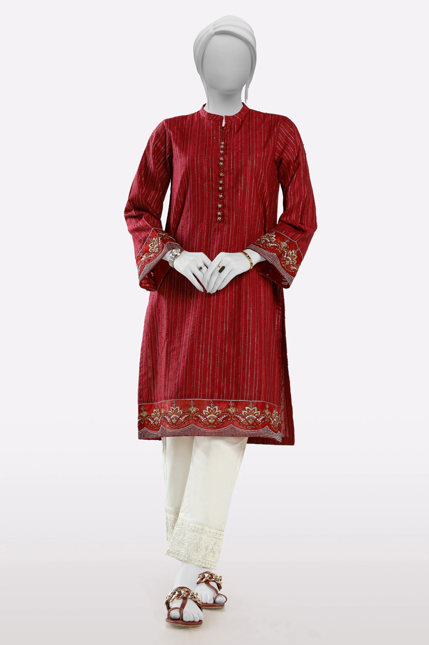 Exclusive Designer Style Deals Maroon Embroidered Kurti
