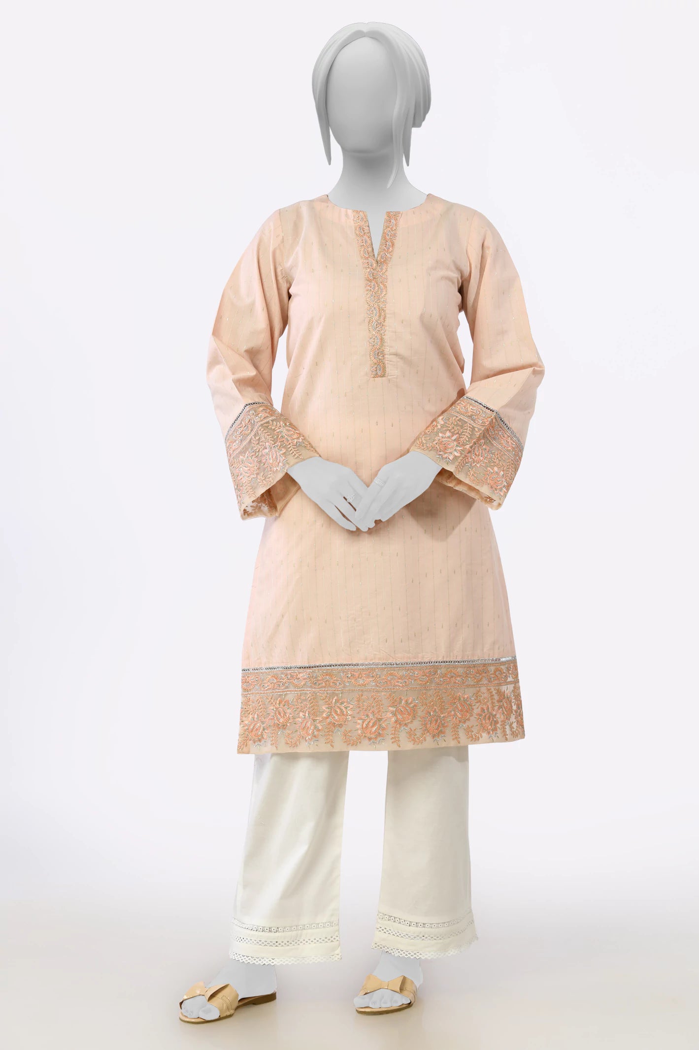 Glamorous Fashion Offers Pink Embroidered Kurti