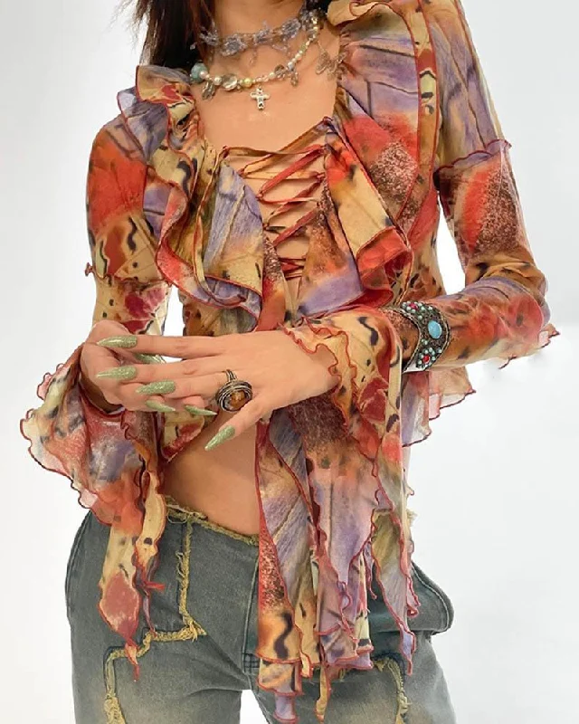 Casual Yet Chic Sales Buccaneer Prairie Ruffle Top