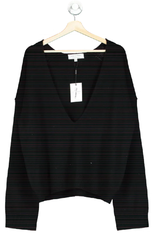 Premium Fashion Solid & Striped Black The Lowell Top UK S