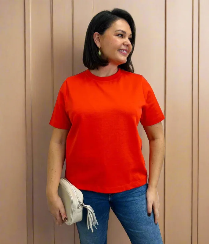 Trendy Fashion Sale Orange Premium Cotton Rich T Shirt