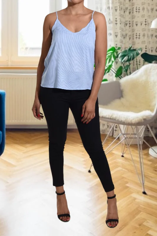 Relaxed Style Light Blue Strappy Top
