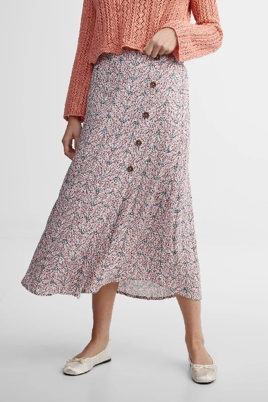 On-Trend Fashion Offers Jupe midi taille haute imprimé floral - Femme