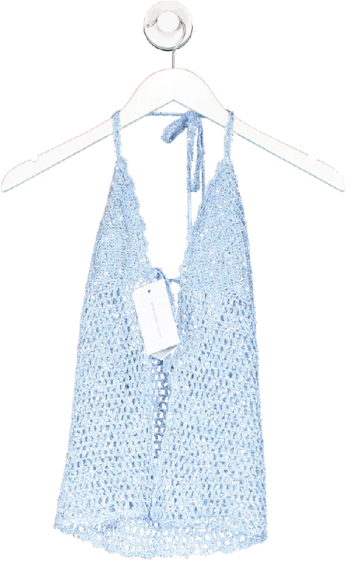 Exclusive Sale Lovers and Friends Blue Arian Halter Tie Top UK S