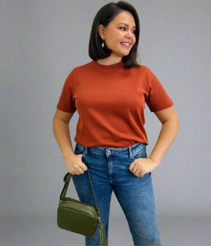 Exclusive Deals Online Burnt Orange Premium Cotton Rich T Shirt