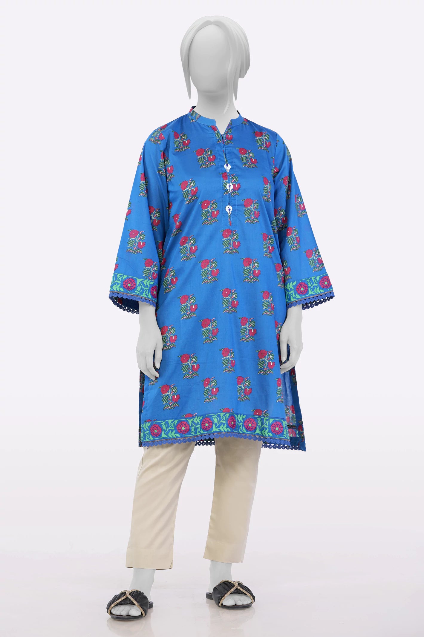 Premium Style Blue Printed Kurti