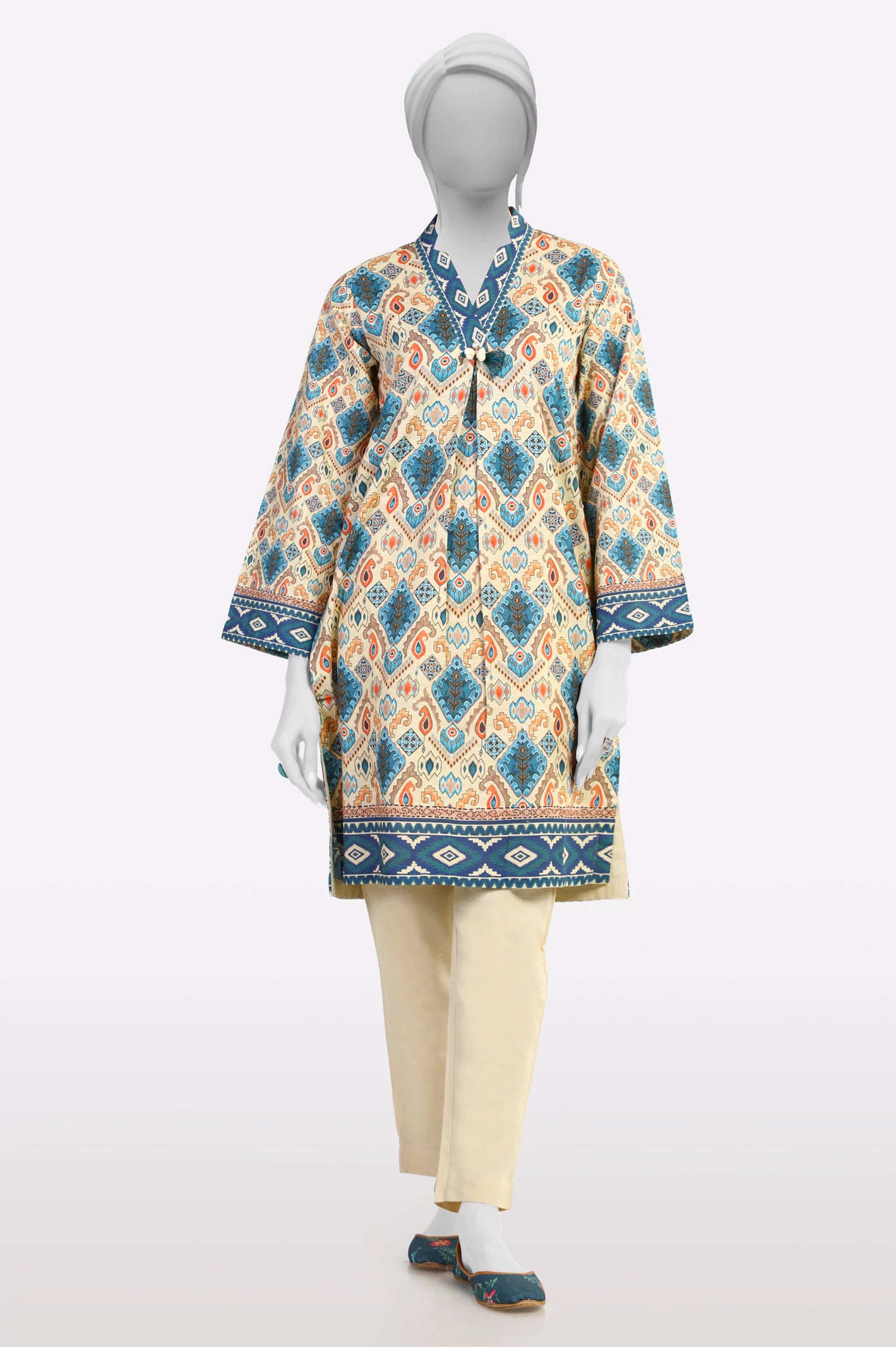 Affordable Trendy Fashion Beige Printed 2PC