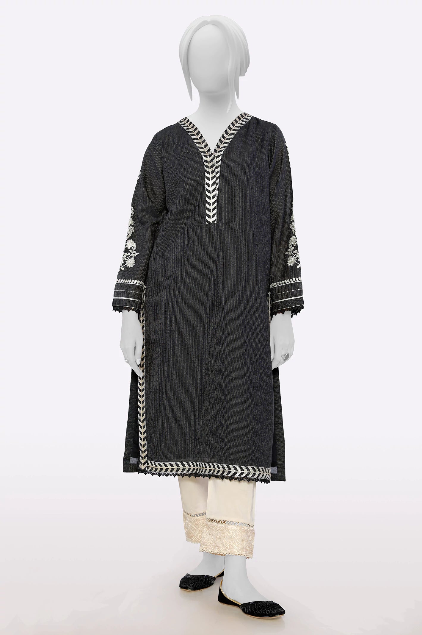 Fashionista Favorites Black Embroidered Kurti