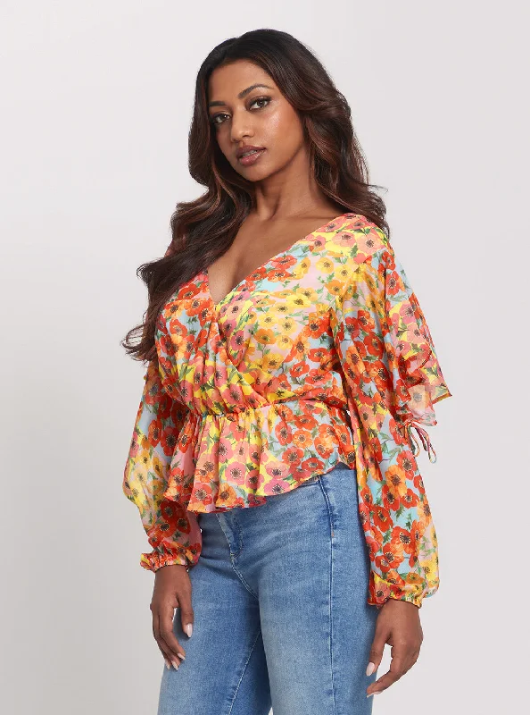 Special Offers Eco Floral Print Saskika Drapy Top