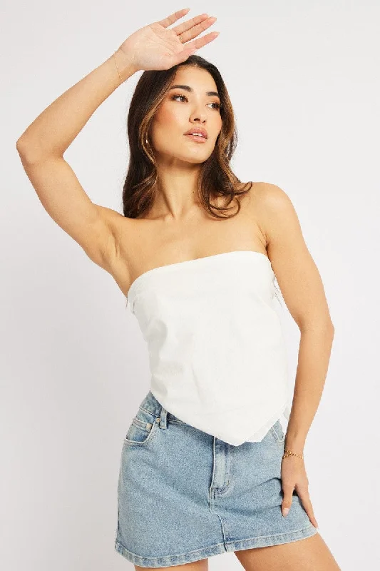 Modern Fashion Sale White Scarf Top