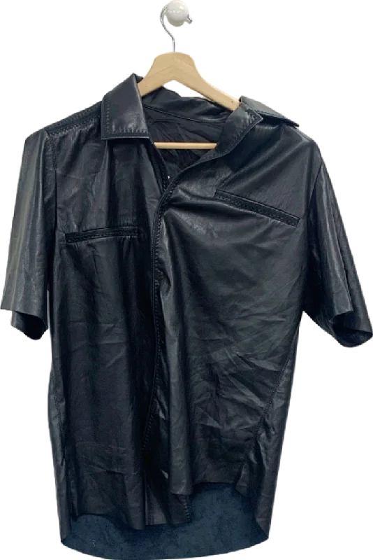 Classy Style Discounts Nanushka Black Leather Shirt UK M