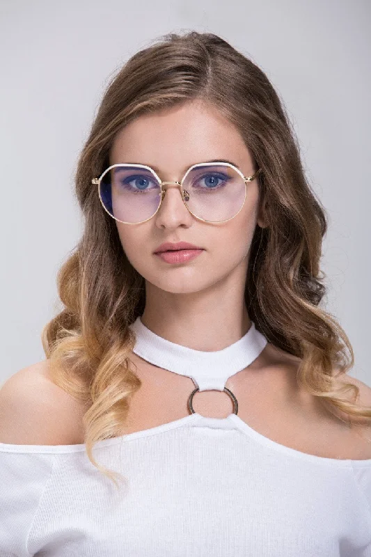 Summer Deals Fatima Almomen - White Top Nerdy Eyeglasses