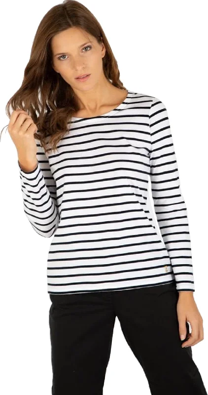 Fashion Deal Plozevet Cotton Breton Striped Jersey - Women's|-|Marinière en coton léger Plozevet - Femme