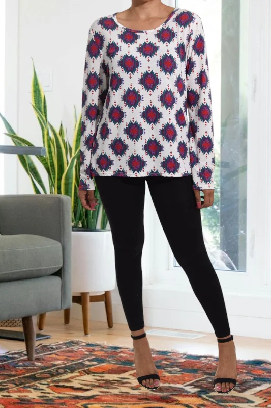 Daring Fashion Promotions White Printed Long Top
