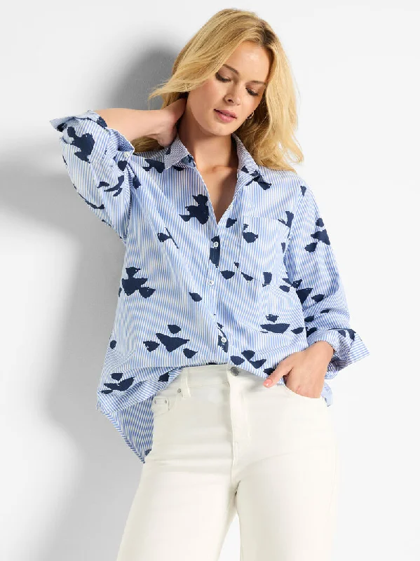 Affordable Trendy Fashion NIC+ZOE Stamped Stripe Woven Shirt
