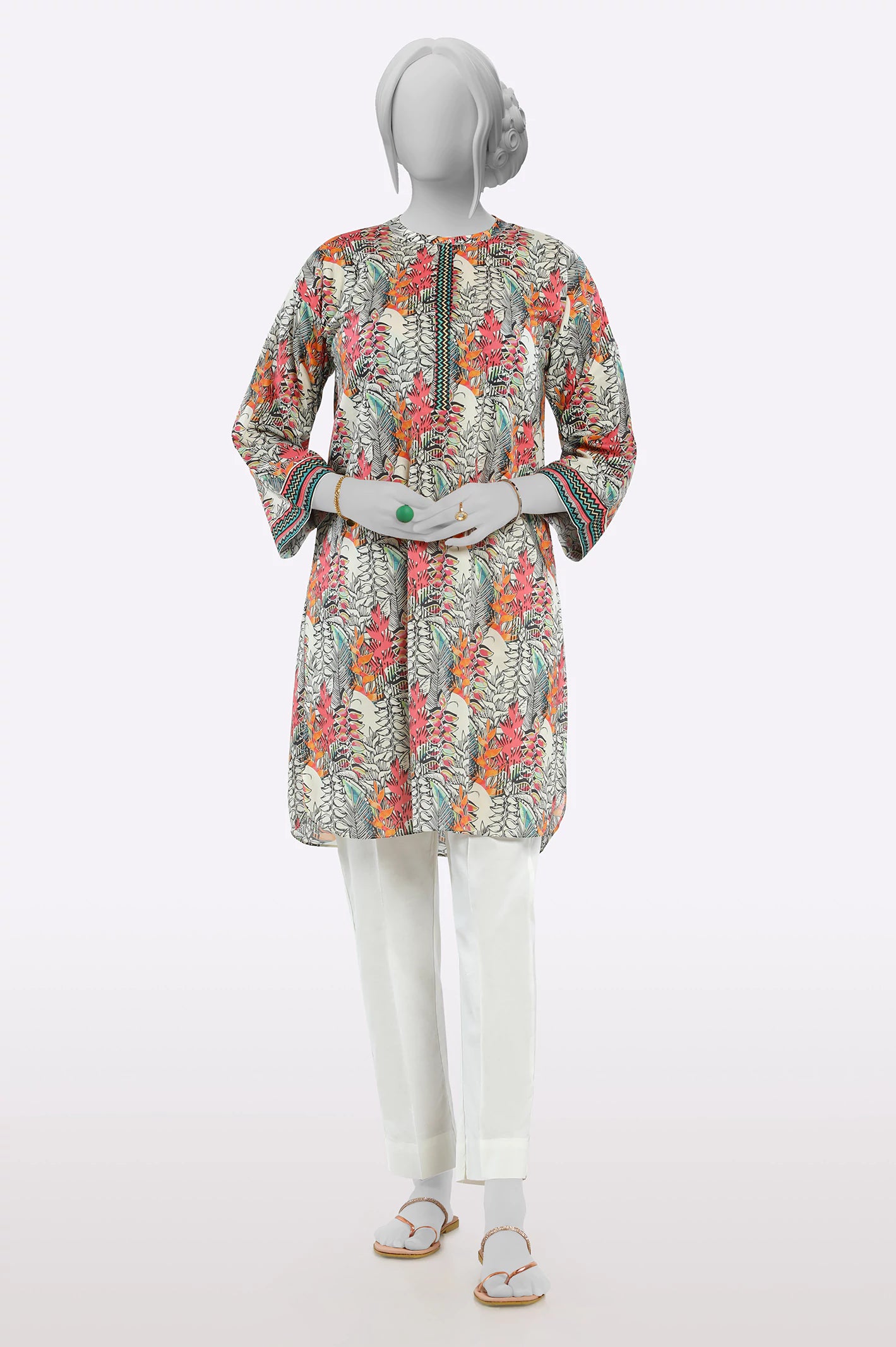 Limited Stock, Big Discounts White Printed Kurti
