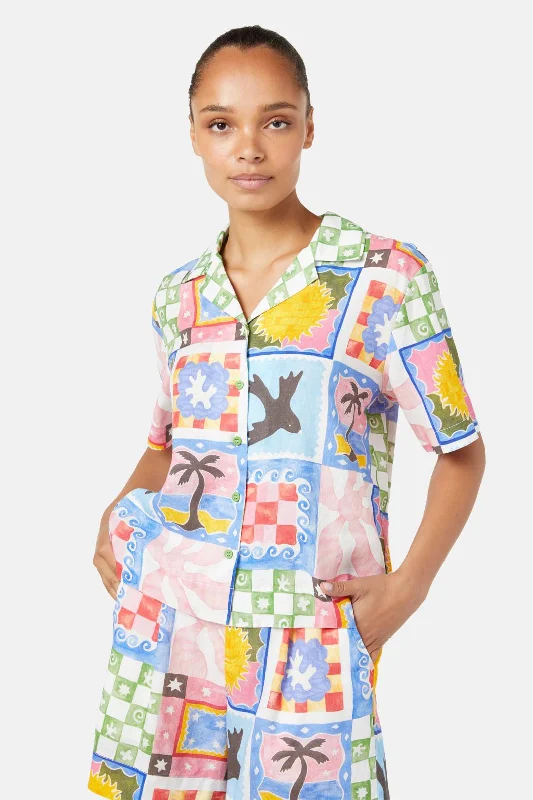 Modish Fashion Discounts Summer Squares Shirt