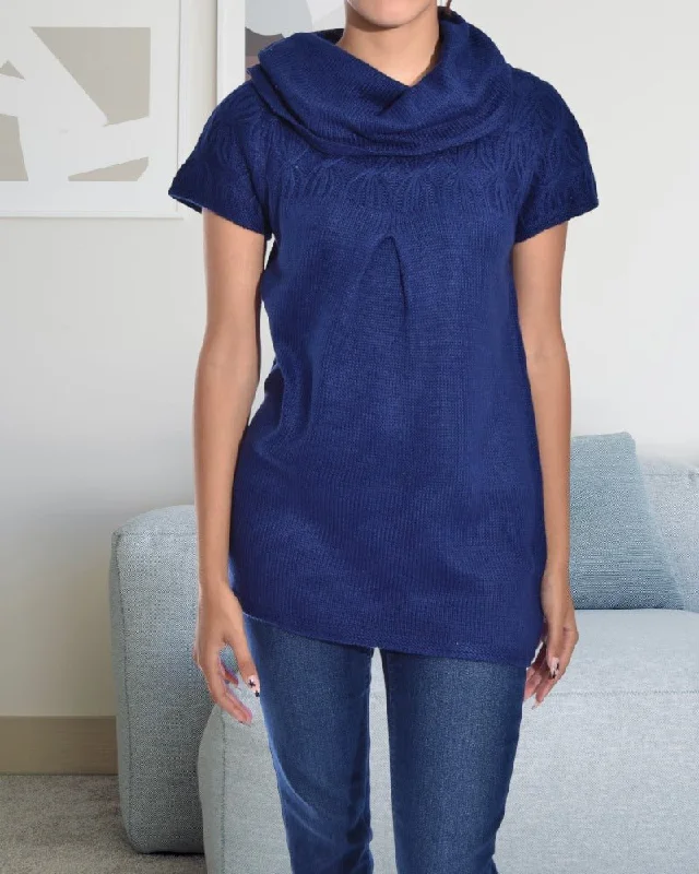 Must Haves Navy Cowl Neck Jersey