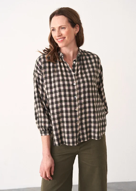 Latest Fashion YVETTE SOFT CHECK SHIRT - KHAKI