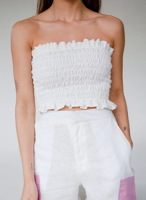 Street Style Discounts Lia Linen Top - White