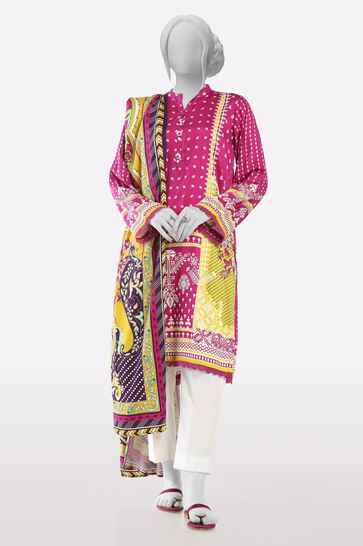 Statement Fashion Offers Pink Printed Kurti With Dupatta