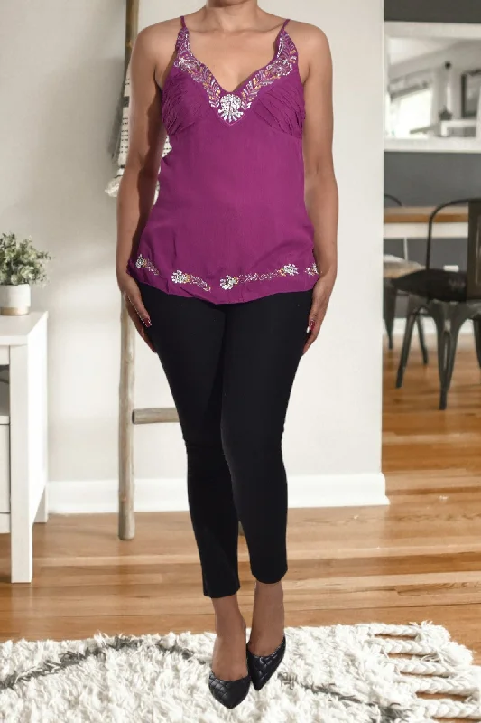 New Styles Just In Purple Sequin Strappy Top