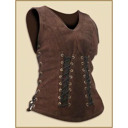 Summer Deals Sarina Leather Bodice (Medium, Brown)