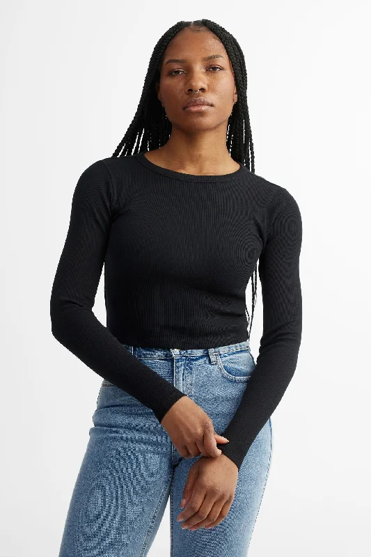 Modish Fashion Discounts Chandail côtelé col rond en coton - Femme