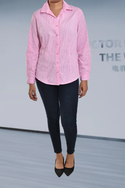 Stylish Deals Pink And White Stripe Top
