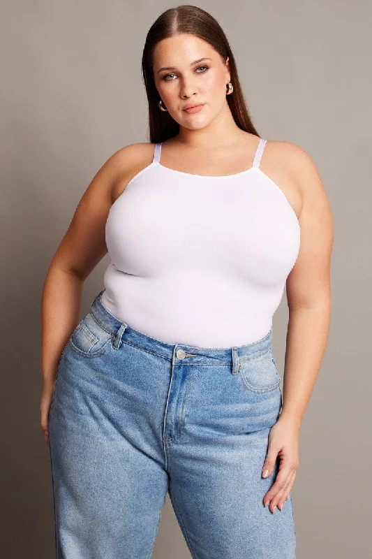 Urban Elegance Deals White Shaping Singlet Top