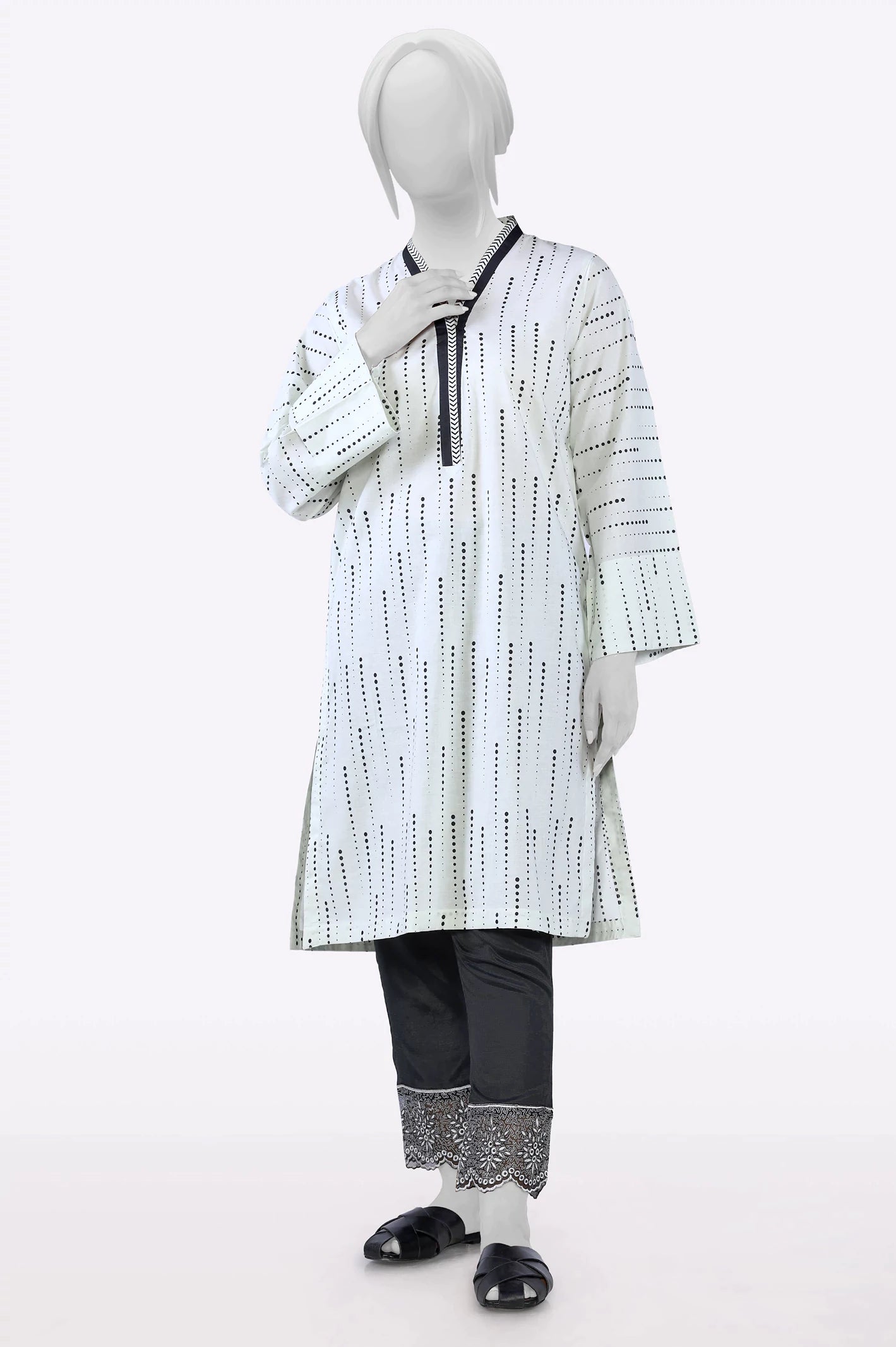 Chic Style, Always In Vogue Cream Printed Kurti