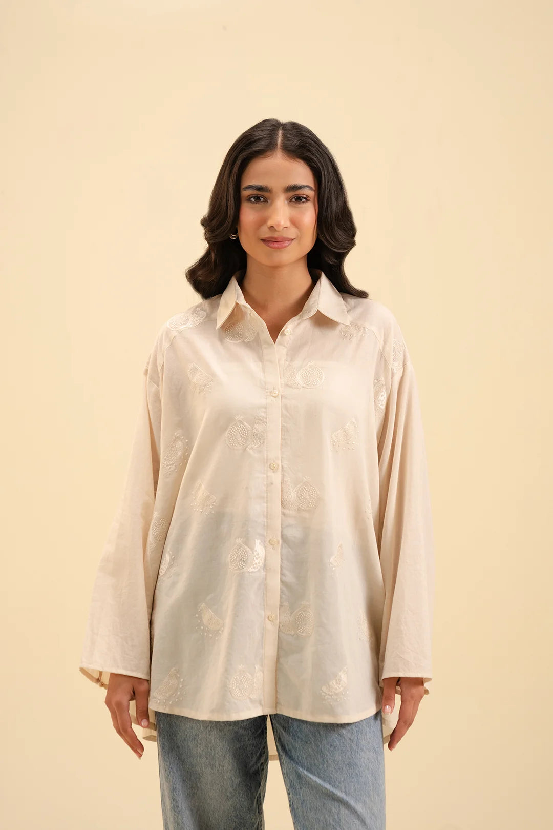 Huge Price Cut 1 Piece Embroidered Cambric Shirt