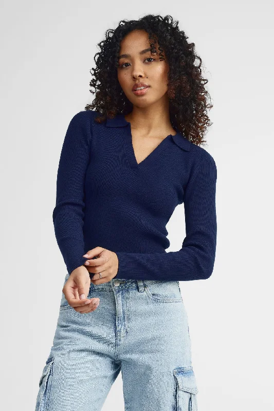 Get The Latest Trends Polo manches longues côtelé - Femme