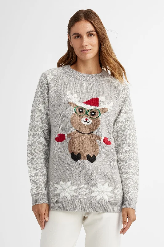 Top Deals Chandail tricot renne et flocons, Chalet - Femme