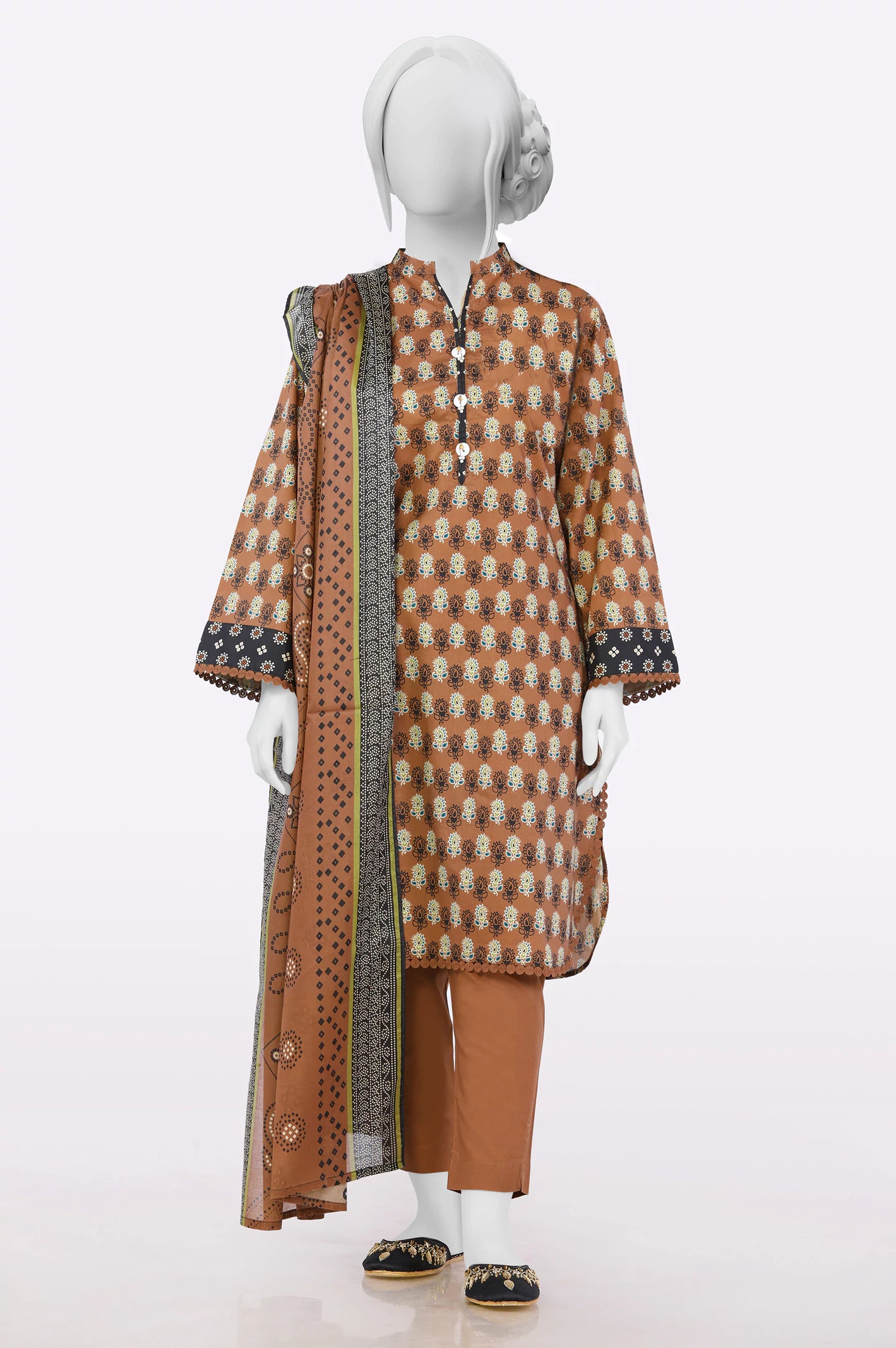 Massive Savings Brown Printed 3PC