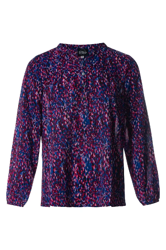 Sale Event, Prices Rock Printed Chiffon Top | Cobalt Magenta Animal | 7122BR