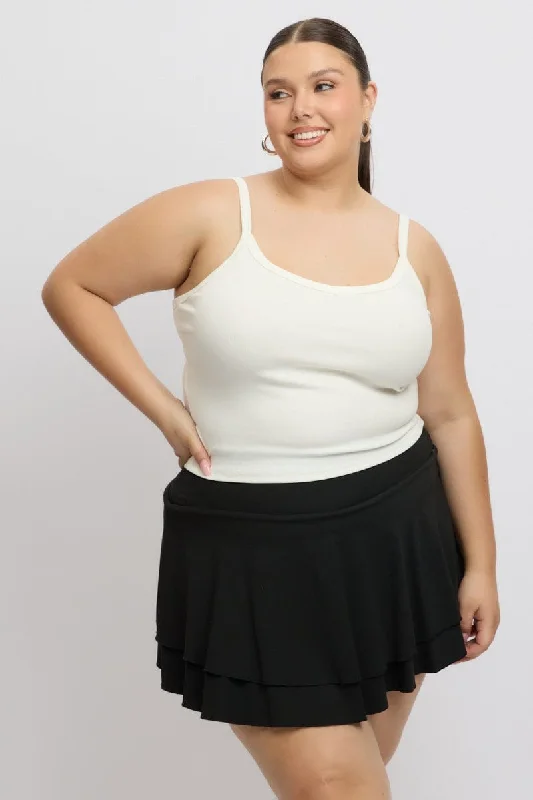 Limited Stock, Big Sale White Singlet Top V Neck Supersoft