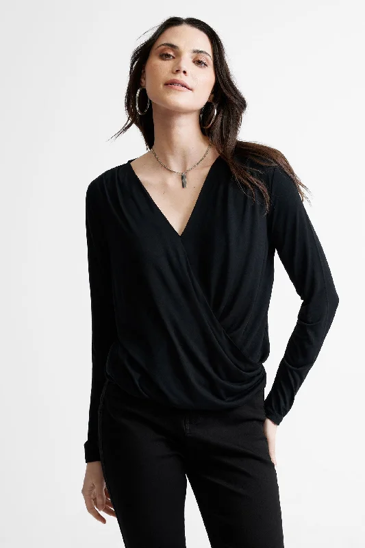Limited Time Deal Chandail cache-cœur drapé en Modal - Femme