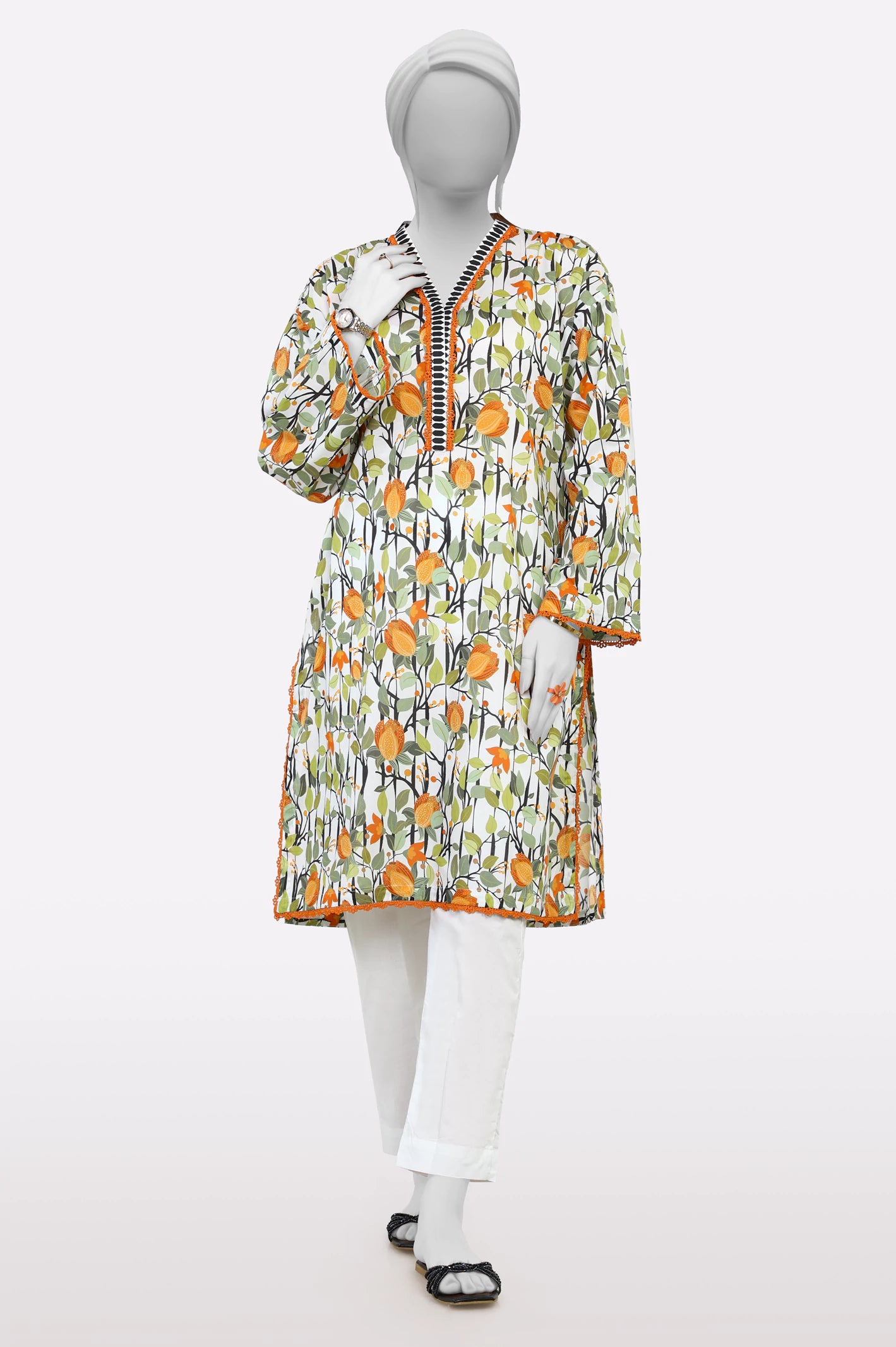 Sophisticated Style Offers White Printed 2PC