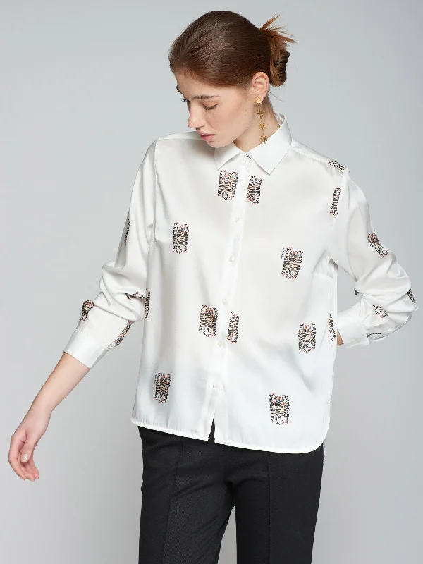 Fashion Sale Vilagallo Tiger Print Shirt